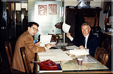 Febbraio 1991 Marco Goffi e l'ingegner Sasso preparano l'offerta economica per il modello Barchetta.