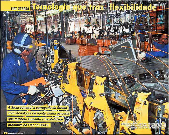 Ottobre 1998 in concomitanza con la presentazione ufficiale dei pick up Strada la rivista "MundoFiat outubro 98" racconta la Stola do Brasil con un articolo e varie fotografie.