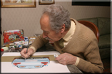 Novembre 2004 Torino. Aldo Brovarone disegna molte proposte della spider di STUDIOTORINO.