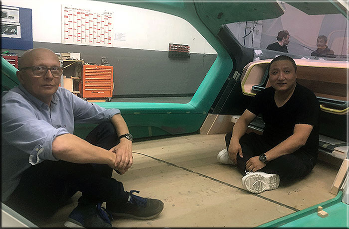 Rivoli settembre 2018 Alfredo Stola insieme ad Alan Wu CEO Iconiq all'interno del modello Muse presso la modelleria Mercury.