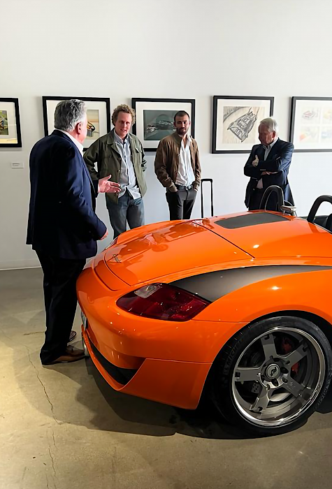 Los Angeles 4 ottobre 2022: presso il Museo Petersen Alois Ruf, Wolfgang Porsche, Ferdi Porsche é Riqui Piech.